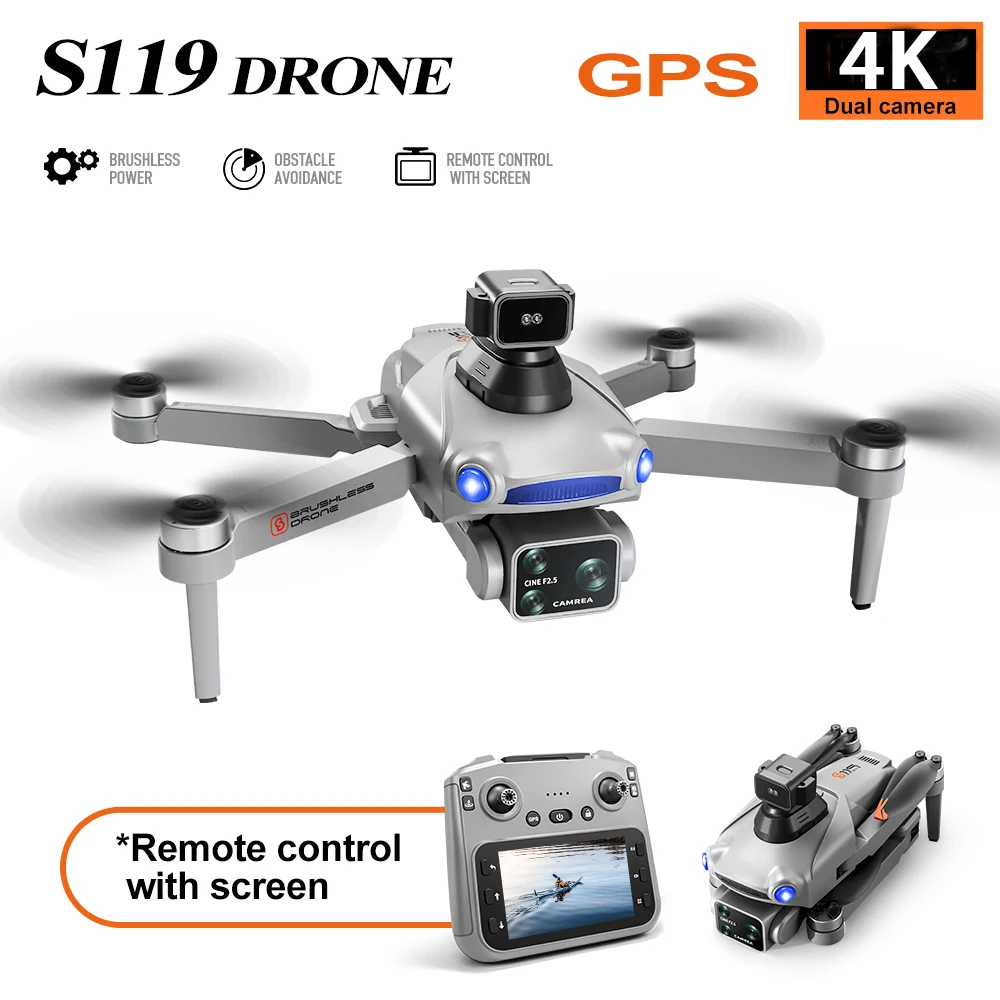 S119 Drone GPS WIFI FPV 4K Dua - Drone Gps Mount recension och pris